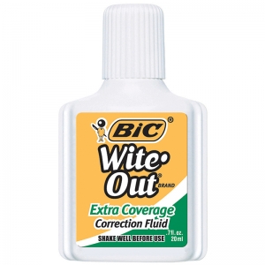 Wite Out Correction Fluid, Extra Coverage, Set of 12