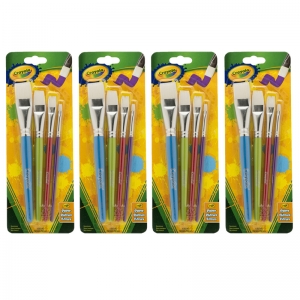 (4 Ea) Crayola Big Paintbrush Set Flat 4pk