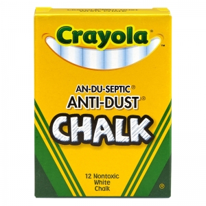 Anti-Dust Chalkboard Chalk, White, 12 Count