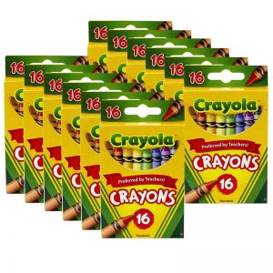Crayons, Regular Size, 16 Per Box, 12 Boxes