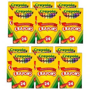 Crayons, Regular Size, 24 Per Box, 12 Boxes