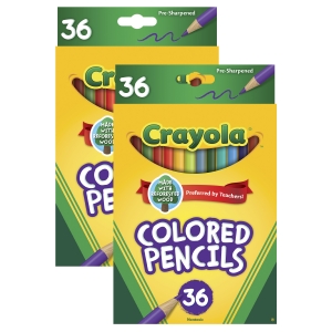 Colored Pencils, 36 Per Pack, 2 Packs