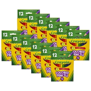 Short Colored Pencils, 12 Per Pack, 12 Packs