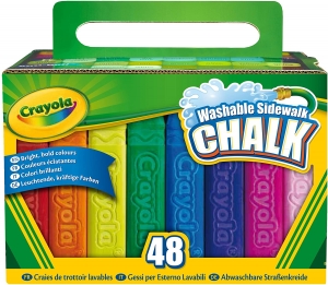 Washable Sidewalk Chalk, 48 Per Box, 4 Boxes