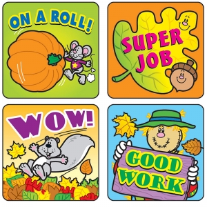 Fall Fun Motivational Stickers, 120 Per Pack, 12 Packs
