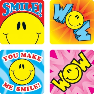 Smile Fun Motivational Stickers, 120 Per Pack, 12 Packs