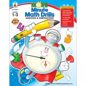 More Minute Math Drills: Addition and Subtraction Resource Book, Grade 1-3, Pack of 2