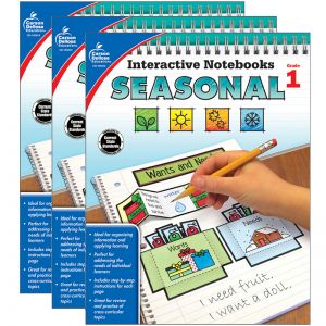 Interactive Notebooks: Seasonal Resource Book, Grade 1, Pack of 3
