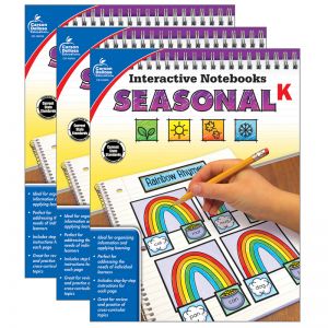 Interactive Notebooks: Seasonal Resource Book, Grade K, Pack of 3