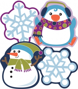 Winter Mix Cut-Outs, 36 Per Pack, 3 Packs