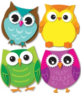 Colorful Owls Mini Cut-Outs, 36 Per Pack, 6 Packs