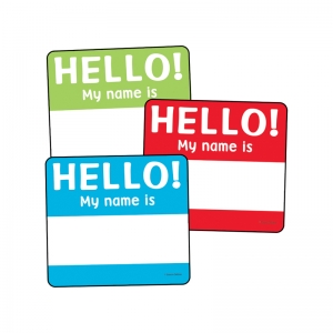 (6 PK) COLORFUL CUTOUTS HELLO TAGS ASST DESIGNS