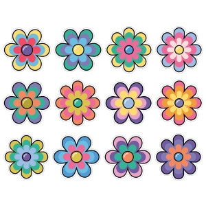 JUMBO FLOWERS CUTOUTS HAPPILY EVER ELEMENTARY RETRO REMX