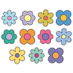 FLOWERS CUTOUTS HAPPILY EVER ELEMENTARY RETRO REMX