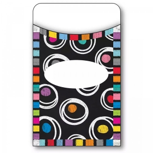 (6 PK) COLORFUL CHALKBOARD LIBRARY POCKETS