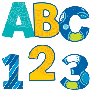(4 PK) BUBBLY BLUES EZ LETTERS  76 PCS PER PK
