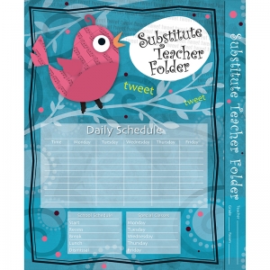 (12 EA) SUBSTITUTE TEACHER FOLDER SONG BIRD