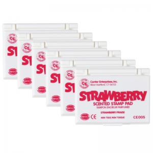 (6 EA) STAMP PAD SCENTED STRAWBERRY HOT PINK