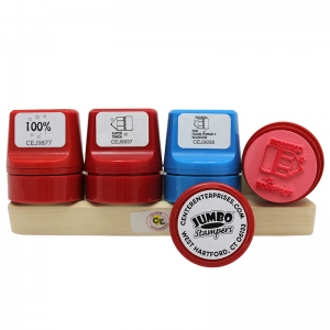 Spanish Take Note Self-Inking Jumbo Stampers Kit with Desk Caddy, 4 Stamps Per Set, 2 Sets