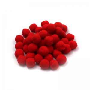 Creative Arts Pom-Poms, 1", Red, Pack of 50