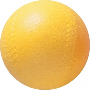 9IN YELLOW COATED FOAM BASEBALL  HIGH DENSITY