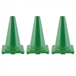 (3 Ea) Flexible Vinyl Cone 12in Green Weighted