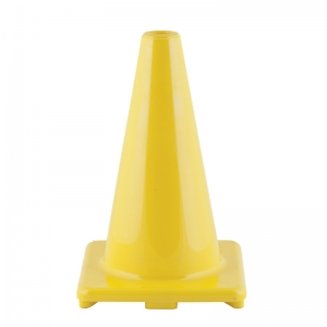 Hi-Visibility Flexible Vinyl Cone, Weighted, 12", Yellow