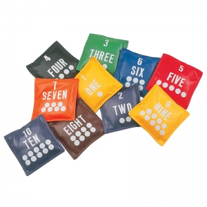 Numbered Bean Bag Set,set Of 10 Assorted Colors