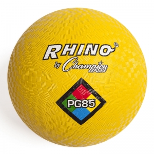 Rhino Playground Balls, 8-1/2"D, Two Ply, Nylon Wound, Yellow
