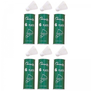 Plastic Indoor Shuttlecocks, 6 Per Pack, 6 Packs