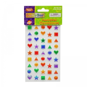 (12 PK) SCRAPBOOKIN KIDS GEMSTONES  SHAPES PEEL & STICK