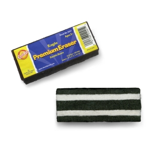 Chalk & Whiteboard Eraser, Premium, 6 Black & White Felt Strips, Double-Stitched, Reinforced Backing, 5", Pack of 12