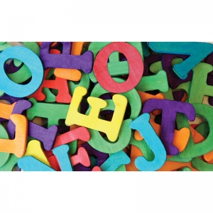 WOOD CAPITAL LETTERS MULTI-COLOR 104 PCS