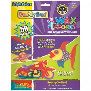 Wax Works Reusable Wax Craft Stem, 10", Bright Hues, 50 Per Pack, 2 Packs