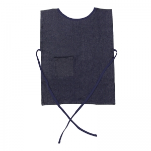 Child Denim Smock, Ages 3+, Dark Blue Denim, 19.5" x 17", 1 Piece