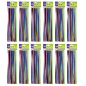 (12 Pk) Chenille Stems Asstd 12in 100 Per Pk