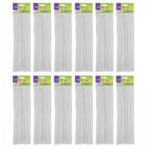Regular Stems, White, 12" x 4 mm, 100 Per Pack, 12 Packs