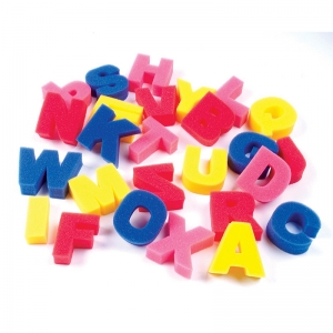 Sponge Letters Set, 26 Per Set, 3 Sets