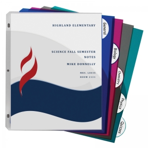 5-Tab Poly Index Dividers w/Slant Pocket, Asstd Colors