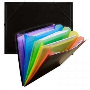 (3 Ea) Rainbow Document Sorter Black/multi