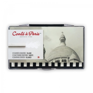 Carrs Esquisse Sketching Crayons, White 2B (2456 / 2B), Set of 12