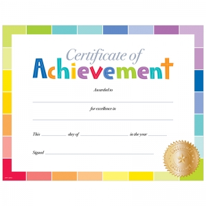 (6 PK) PAINTED PALETTE CERTIFICATE  OF ACHIEVEMENT