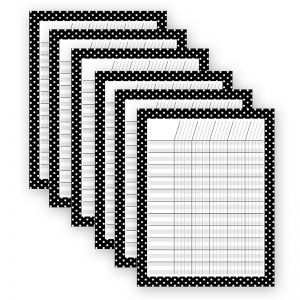 (6 Ea) Incentive Chart Blk Wht Dots 