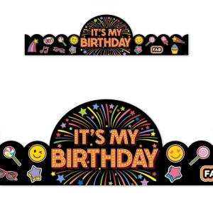 Core Decor Happy Birthday Crowns, Pack of 30