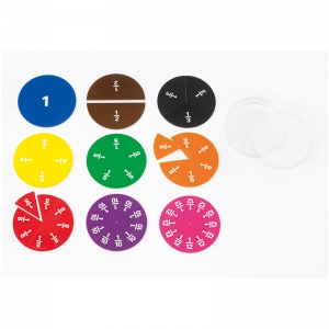 Fraction Circles - Set of 51 - 9 Values & Colors