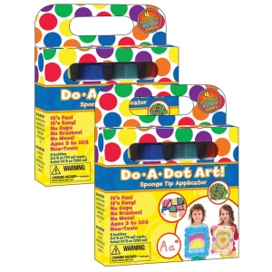Washable Rainbow Dot Markers, 4 Per Pack, 2 Packs