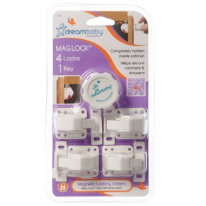 Mag Lock Classic Magnetic Locking System, 4 Locks, 1 Key