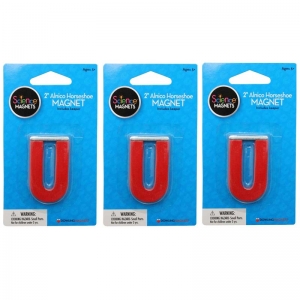 2" Alnico Horseshoe Magnet, Pack of 3