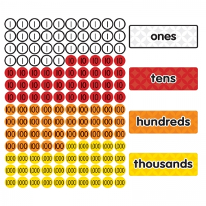 Magnet Math Magnetic Place Value Disks & Headings Gr 1-3