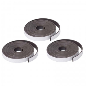 Magnet Strip with Adhesive, 1" x 10', 3 Rolls